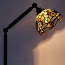 Amber Yellow Dragonfly Torches Stained Glass Lamp