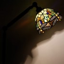 Amber Yellow Dragonfly Torches Stained Glass Lamp