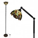 Amber Yellow Dragonfly Torches Stained Glass Lamp