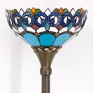 Blue Jewelry Baroque Torchiere Stained Glass Torch Lamp