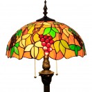 Floor Lamp Stained Glass Red Yellow Grape