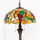 Floor Lamp Stained Glass Red Yellow Grape