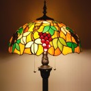 Floor Lamp Stained Glass Red Yellow Grape