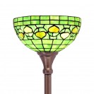 Green Apple Heart Torchiere Stained Glass Torch Lamp