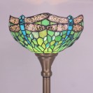 Green Dragonfly 12X12X67 Inch Antique Standing Corner Light