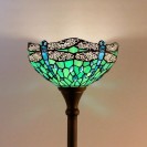 Green Dragonfly 12X12X67 Inch Antique Standing Corner Light