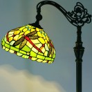 Green Red Dragonfly Floor Lamp Stained Glass Lamp