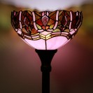 Pink Jewelry Torchiere Stained Glass Torch Lamp