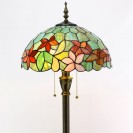 Red Green Flowers Floor Lamp Stained Glass Lamp