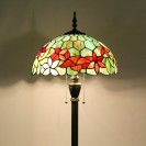 Red Green Flowers Floor Lamp Stained Glass Lamp