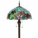 Red Green Flowers Floor Lamp Stained Glass Lamp