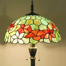 Red Green Flowers Floor Lamp Stained Glass Lamp