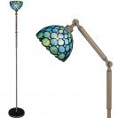 Sea Blue Pearl Floor Torches Stained Glass Lamp