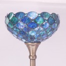 Sea Blue Pearl Torchiere Stained Glass Torch Lamp