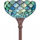 Sea Blue Pearl Torchiere Stained Glass Torch Lamp