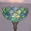 Sea Blue Pearl Torchiere Stained Glass Torch Lamp